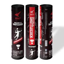 Feather White Zolt Red 5.0 Shuttlecock, Training Shuttles Natural Feathered